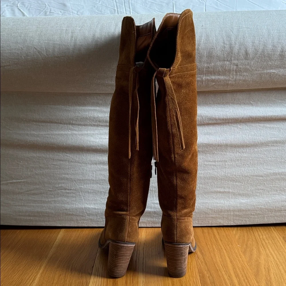 Franco Sarto Tan Suede Over the Knee Boots, 8M - Picture 3 of 8